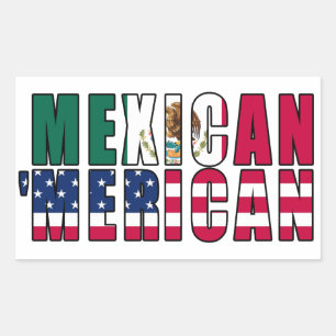 Mexican 'Merican Flags - Mexican American Rectangular Sticker