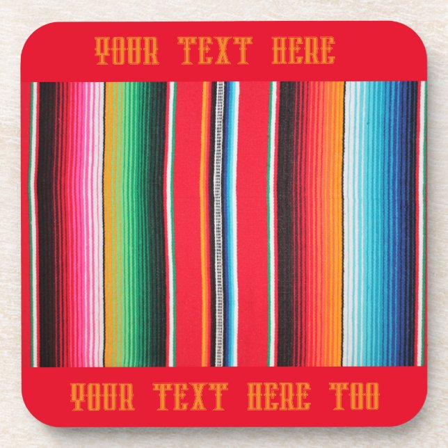 Mexican mexico poncho custom text coaster (Front)
