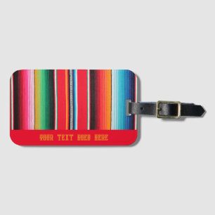 Mexican mexico poncho serape cloth luggage tag