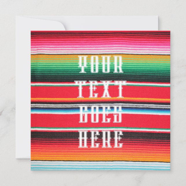 mexican mexico poncho serape create your own card  (Front)