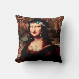 Mexican Mona Lisa Chicana Chola Cushion