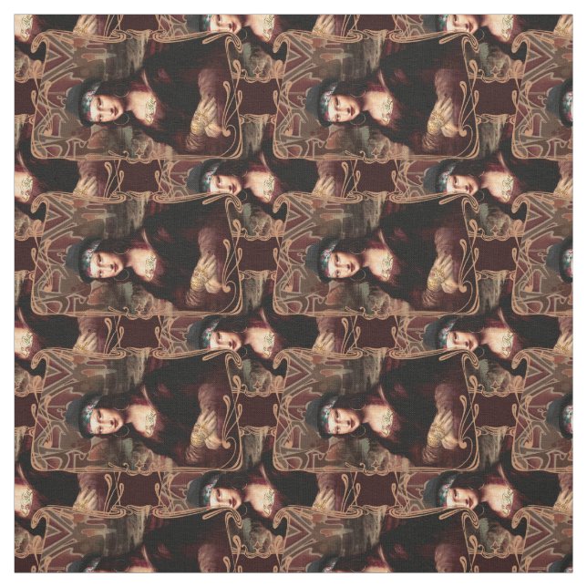 Mexican Mona Lisa Chicana Chola Fabric (Swatch)