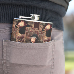 Mexican Mona Lisa Chicana Chola Hip Flask