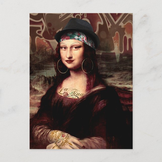 Mexican Mona Lisa Chicana Chola Postcard (Front)