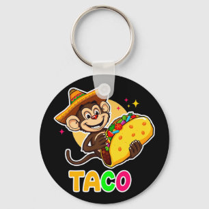 Mexican monkey sombrero taco el squatcho fun cinco key ring