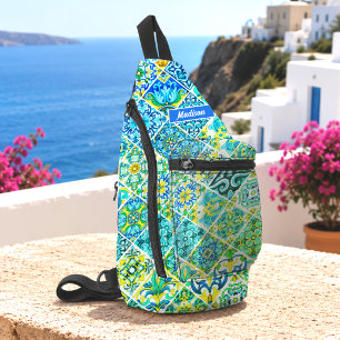 Mexican Moroccan Sicilian Mediterranean Aqua Mint  Sling Bag
