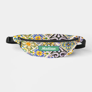 Mexican, Moroccan, Sicilian Mediterranean tiles Bum Bags