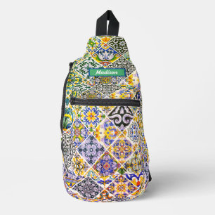 Mexican, Moroccan, Sicilian Mediterranean tiles Sling Bag