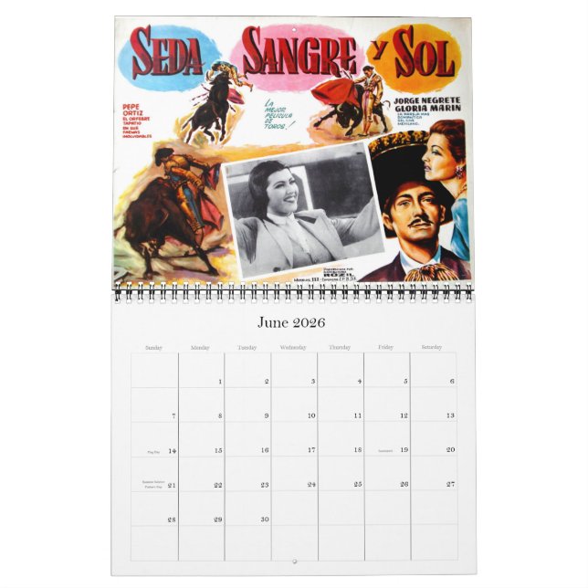 Mexican Movie Poster Wall Calendar (Jun 2026)