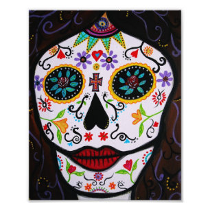 Mexican Muerto Face Day of the Dead Painting Photo Print