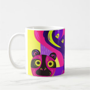 Mexican multi colour fox folk art on  coffee mug