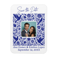 Mexican Otomí Floral Border Save the Date Photo