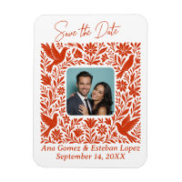 Mexican Otomí Floral Border Save the Date Photo