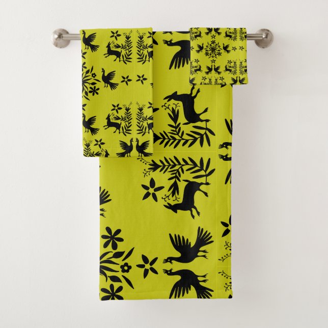 Mexican Otomi Home Decor Bath Towel Set (Insitu)