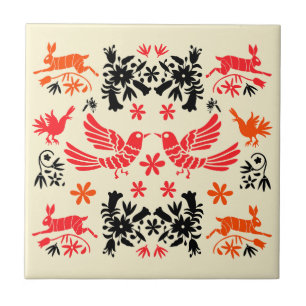Mexican Otomi Home Decor Ceramic Tile