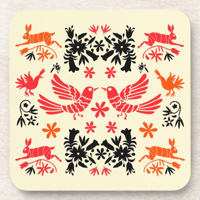 Mexican Otomi Home Decor Coaster (Front)