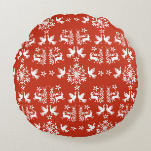 Mexican Otomi Home Decor Round Cushion