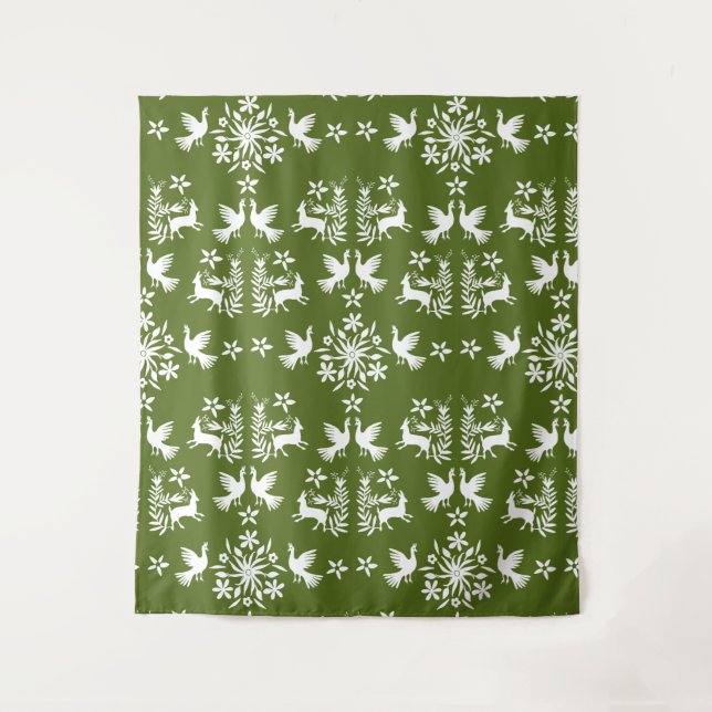 Mexican Otomi Home Decor Tapestry (Front)