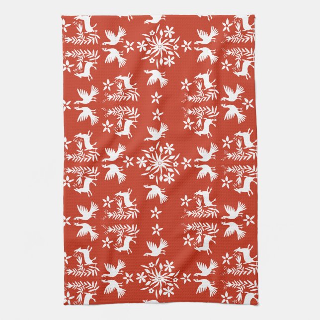 Mexican Otomi Home Decor Tea Towel (Vertical)