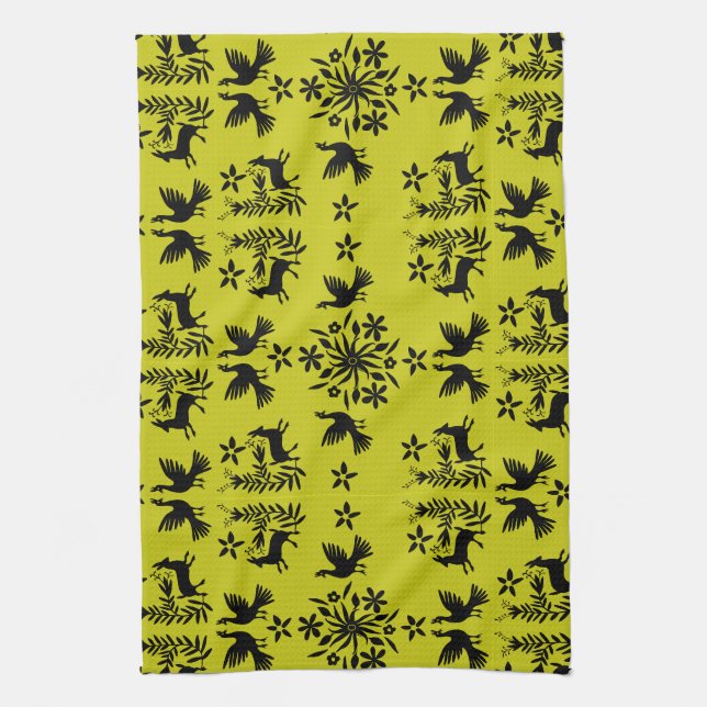 Mexican Otomi Home Decor Tea Towel (Vertical)