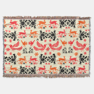 Mexican Otomi Home Decor Throw Blanket