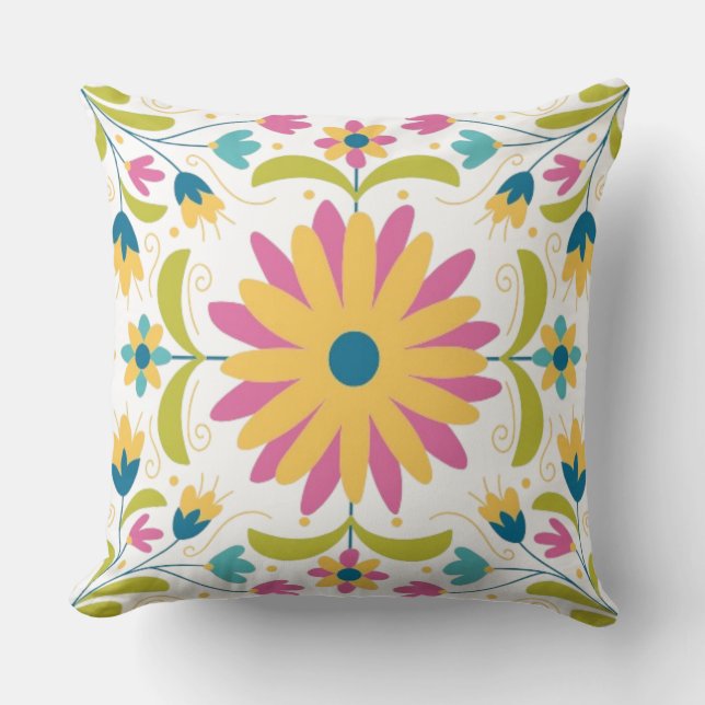 Mexican Otomi Pattern  Cushion (Front)