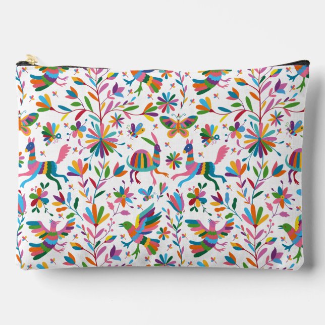  Mexican Otomi Style Bright Pattern Accessory Pouch (Front)