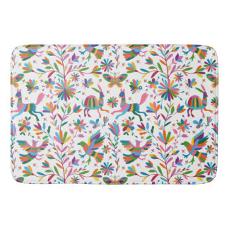  Mexican Otomi Style Bright Pattern Bath Mat