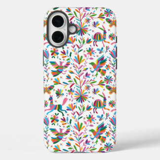 Mexican Otomi Style Bright Pattern iPhone 16 Plus Case