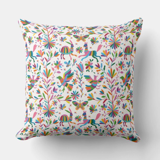  Mexican Otomi Style Bright Pattern Cushion (Front)