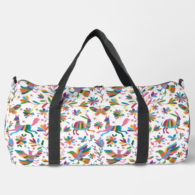  Mexican Otomi Style Bright Pattern Duffle Bag (Front)