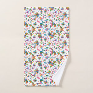 Mexican Otomi Style Bright Pattern Hand Towel