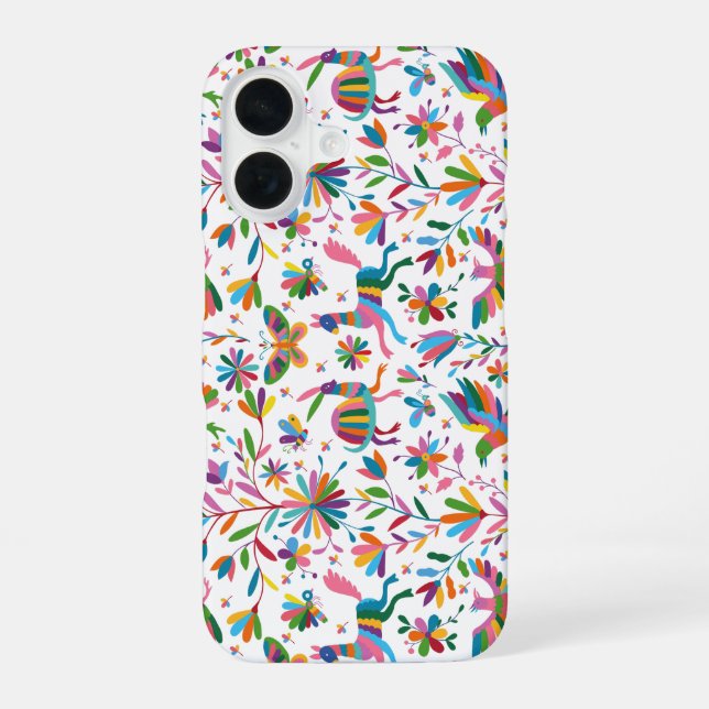  Mexican Otomi Style Bright Pattern iPhone 16 Case (Back)