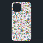 Mexican Otomi Style Bright Pattern iPhone 12 Case<br><div class="desc">Colourful Mexican Traditional Textile Embroidery Style.  Composition with birds,  flowers,  branches and animals</div>