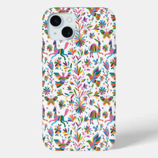 Mexican Otomi Style Bright Pattern iPhone 15 Plus Case