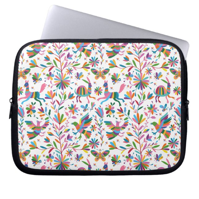  Mexican Otomi Style Bright Pattern Laptop Sleeve (Front)