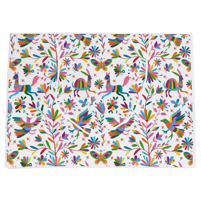  Mexican Otomi Style Bright Pattern Large Gift Bag (Front)