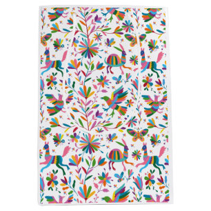  Mexican Otomi Style Bright Pattern Medium Gift Bag