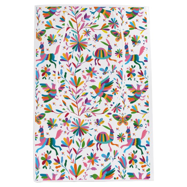  Mexican Otomi Style Bright Pattern Medium Gift Bag (Front)