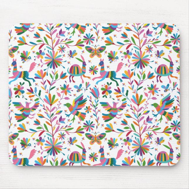  Mexican Otomi Style Bright Pattern Mouse Pad (Front)