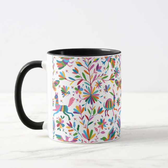  Mexican Otomi Style Bright Pattern Mug (Left)