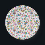 Mexican Otomi Style Bright Pattern Paper Plate<br><div class="desc">Colourful Mexican Traditional Textile Embroidery Style.  Composition with birds,  flowers,  branches and animals</div>