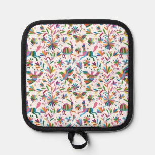 Mexican Otomi Style Bright Pattern Pot Holder