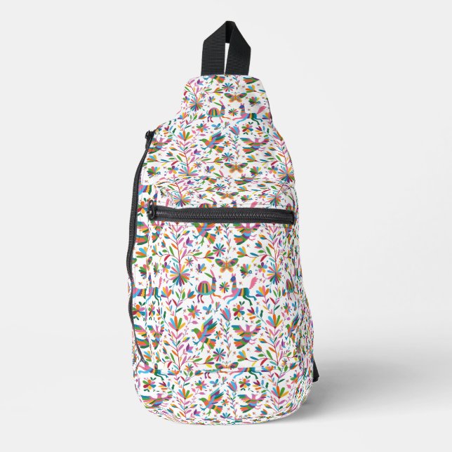  Mexican Otomi Style Bright Pattern Sling Bag (Front)