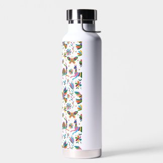 Mexican Otomi Style Bright Pattern Water Bottle