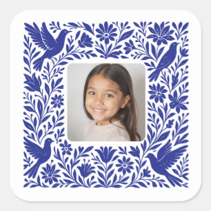 Mexican Otomí Tenango Talavera with Photo Square Sticker