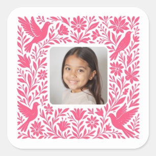 Mexican Otomí Tenango Talavera with Photo Square Sticker