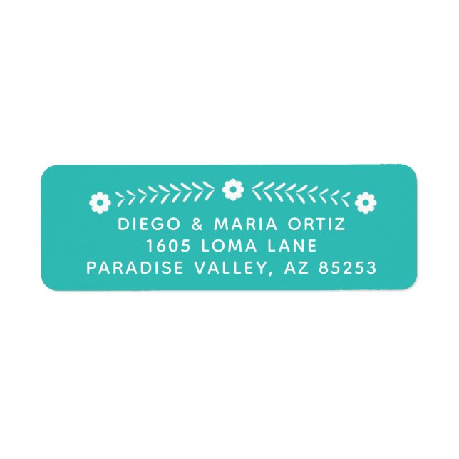 Mexican Papel Picado Return Labels (Front)