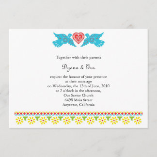 Mexican Papel Picado Skulls Wedding Invitation
