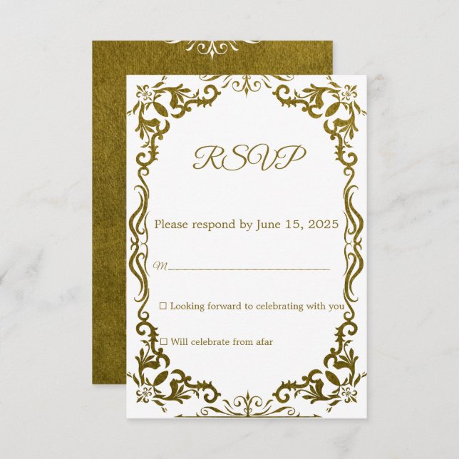 Mexican Papel Picado Wedding RSVP Card (Front/Back)